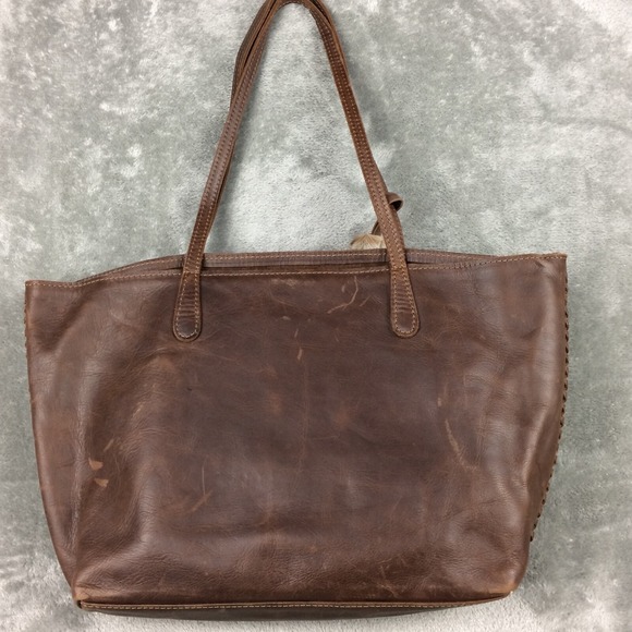 FSP Collection Leather Tote Womens Handbag Brown Open Tassel Cape Town - Picture 6 of 16